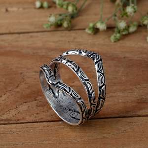 SHYAM JEWELRS Luxury 925 Sterling Silver Patterned Arthritis <b>Ring</b> Splint-V Shape <b>Adjustable</b> Swan Neck Support for PIP/DIP Joint - Product Image 5