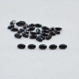 Pierres semi-précieuses en onyx noir naturel de 3 mm et 5 mm, taille ovale, facettées, pierres précieuses en vrac provenant du fabricant, revendeur régulier, Alibaba Inde - Product Image 3