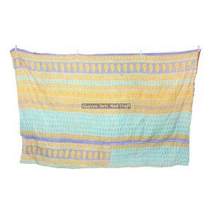 Top Selling Vintage Kantha Hand Block Print Quilt Hand Print Technic <b>Bedspread</b> 100% Cotton Indian Kantha Indian Reversible - Product Image 3