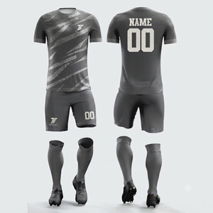 Ensemble d'uniformes de football pour adultes, blanc/noir, sublimé, nom et numéro d'équipe personnalisés, short à taille élastique à séchage rapide, maillot toutes saisons - Product Image 3