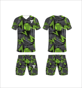 Custom Sublimation Soccer Jersey Set Men Red Navy <b>Blue</b> Halftone Dot Gradient Pattern Football Uniform Quick Dry Training Kits - Product Image 5