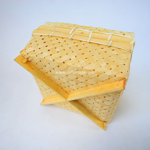 Cesta de Almacenamiento Tejida a Mano de Bambú Tradicional con Tapa, Organizador Artesanal Natural para Decoración del Hogar y Almacenamiento de Alimentos - Product Image 5