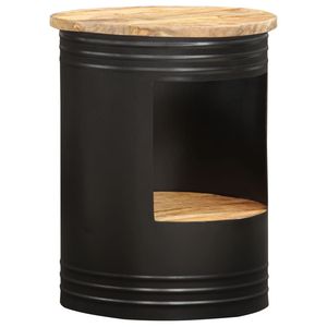 Mesa de Centro de Madera de Mango Natural y Negra con Acero con Recubrimiento en Polvo, Mueble Duradero y Elegante - Product Image 1