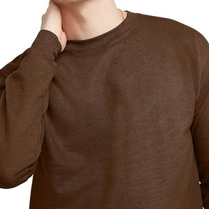 Custom Made Crew Neck Mens Vintage Winter Sweatshirts 100% Cotton Fleece Wholesale Price Best Selling <b>Brown</b> Color Sweatshirts - Product Image 2