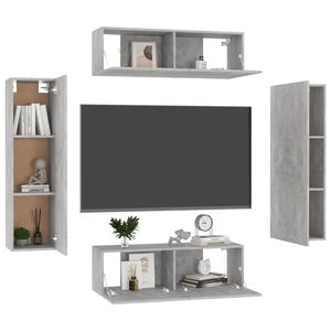 4 pezzi TV Set in legno grigio cemento ingegnerizzato resistente ed elegante - Product Image 3