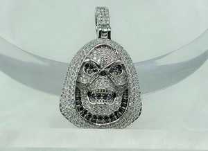 Colgante de Calavera con Capucha de Moissanita Iced Out, Diseño Único Hip Hop con Diamante de Corte Redondo de Plata 925, Joyería Fina, Colgantes y Dijes - Product Image 2