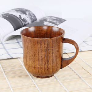 Solid Wood Chinese Tea Mug Cute Personalized Small <b>Beer</b> and Coffee Mug Carton Packed With handle & Custom Logo - Product Image 1