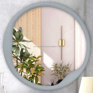 Espejo de pared redondo vintage marco de madera hecho a mano moderno diseño personalizado decoración de alta calidad - Product Image 4