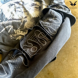 Excellent Fournisseur – Nouveauté : T-shirt Double Couche à Manches Longues Effet Vieilli avec Strass Sérigraphiés pour Adulte - Product Image 3