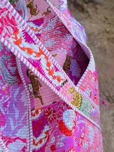 Indian Handmade <b>Comfortable</b> Cotton Quilted Duffle Bag Women Casual Travel Weekender Zipper Shopping Shoulder 2026 - Product Image 2