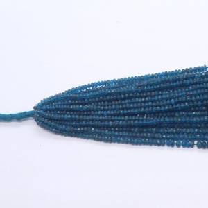 Cuentas facetadas de apatita neón natural, cuentas de piedra preciosa de apatita azul oscuro de 3-4.5 mm, hilo de 16 pulgadas, cuentas sueltas para joyería. - Product Image 4