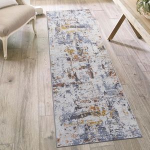 PAYAS Collection 2X8 Abstract <b>Runner</b> <b>Rug</b> in Ivory/Blue Elegant and Stylish - Product Image 1