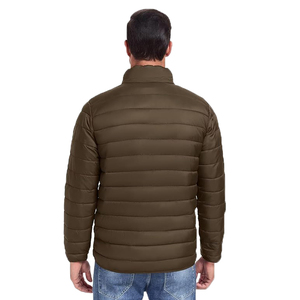 Custom <b>Men</b> Winter Canvas Puffer <b>Jacket</b> Without Hood Stand Collar Front Logo <b>Long</b> Warm Zipper Street Style High Quality - Product Image 2