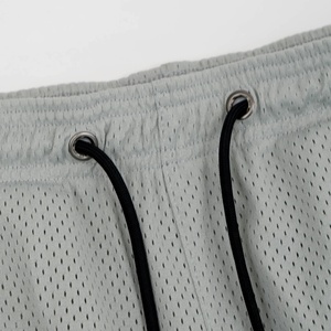 Pantalones Cortos Deportivos Casuales para Hombre, Color Gris, con Cordón, Malla Transpirable, Tejido de Punto, Cintura Media, Color Sólido, Poliéster, Cortos - Product Image 2