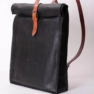 Antique Genuine Leather <b>Roll</b> Top <b>Backpack</b> Distressed Cowhide Rucksack For Men Vintage Travel Bag Custom LRTB-0126 - Product Image 1