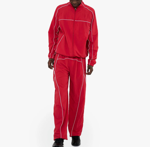 Streetwear Reflective Edging Highlighted <b>Lines</b> 100% Nylon Water Resistant Windbreaker Jackets and <b>Pants</b> Windbreaker Suit - Product Image 1