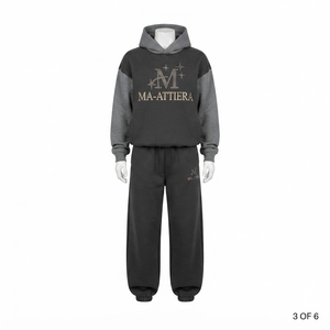 MA-ATTIERA <b>Women's</b> <b>2</b>-<b>Piece</b> Hooded Set Fleece Jogger Pants Casual Loose Fit All Seasons Streetwear <b>Outfit</b> - Product Image 4