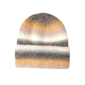 <b>Winter</b> Warm Knit Beanie Hat Die Cuffed Skull <b>Caps</b> Gradients Colour Print Polyester Custom Beanie Hats For Sale - Product Image 4