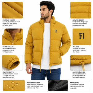 Casual Warm Lightweight Polyester Men's <b>Jackets</b> Wholesale OEM Custom Men's Puffer <b>Jacket</b> Quilted Padded Winter <b>Jacket</b> Supplier - Product Image 5