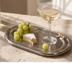 Bandeja de joyería de metal plateado hecha a mano de lujo, cuenco decorativo de aluminio, plato moderno para adornos, para tocador y decoración del hogar. - Product Image 5