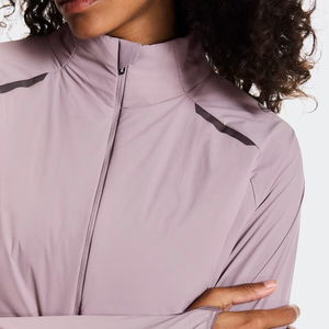 Ensemble de sport deux pièces : veste zippée à manches longues avec poche et short au-dessus du genou, style sportif respirant en maille - Product Image 6
