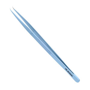 Pinces de précision de style bijoutier pour instruments médicaux # 3 pointes incurvées de 0,3 mm avec revêtement TC, manche plat en titane, 7 pouces (18 cm) - Product Image 5