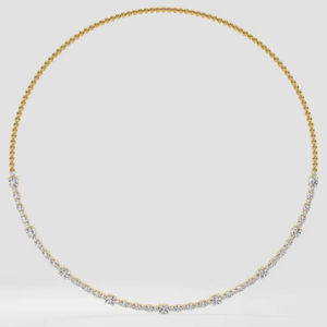 Luxury solitaire tennis lab grown diamond <b>necklace</b> solid yellow gold certified fine jewelry elegant women <b>statement</b> <b>necklace</b> - Product Image 6