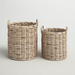 Cesta decorativa de mimbre rústico tejida a mano Cesta rústica organizativa - Product Image 5