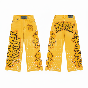 Pantalon de survêtement ample 100 % coton, style vintage délavé, imprimé personnalisé, coupe décontractée et tendance, pour un look streetwear décontracté et ample. - Product Image 5