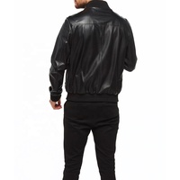 Nouvelle veste d'hiver pour homme en cuir de mouton noir tanné de haute qualité, entièrement personnalisée, 100% cuir de mouton véritable, imperméable et coupe-vent