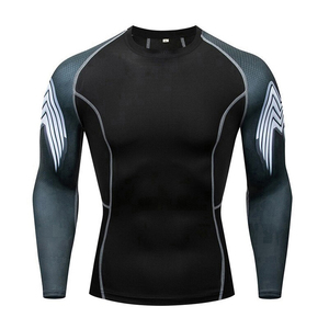 Rashguard homme haute qualité, sur mesure, OEM, compression, polyester respirant, tissu à séchage rapide pour le fitness et les sports nautiques. - Product Image 3