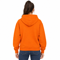 Sweat-shirt à capuche orange surdimensionné personnalisé avec logo, en molleton 100 % coton, style streetwear pour homme, coupe décontractée