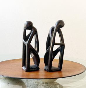 Abstract arching green soapstone animal figurine,arched neck and standing on a matching rectangular <b>stone</b> base, at wholesale. - Product Image 5