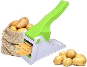 Astilladora de patatas de plástico, herramienta de cocina duradera con cuchillas de acero inoxidable para cortar patatas fáciles, hacer patatas fritas, aperitivos - Product Image 4