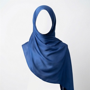 Hiyab de poliéster de color sólido para mujer, tela satinada, agradable al tacto, para uso diario, pañuelo étnico de Oriente Medio. - Product Image 1