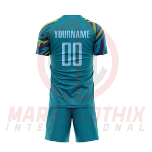 Uniforme de fútbol sublimado de alta calidad para deportes de equipo, conjunto de camiseta y pantalones cortos de entrenamiento unisex. - Product Image 3