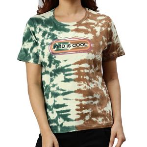 Fabricante directo India Camiseta de algodón de alta calidad para mujer All-Over Printed Character Jersey de punto de manga corta Casual - Product Image 2