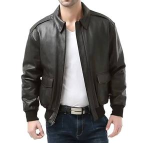 PIHA SPORTS Men's Brown Genuine Leather Eco-friendly Color Blocking Moto Jacket Stand Collar Zipper Closure Regular Fit Winter - Product Image 4