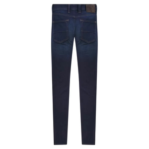 Jeans slim fit à jambe droite personnalisés pour hommes, pantalon en denim slim fit, couleur unie, poches zippées, jeans décontractés pour hommes - Product Image 3