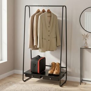 Oferta Shopee: Tendedero de ropa de metal de hierro fundido de doble nivel para colgar, organizador de ropa para baño y armario, venta al por mayor desde Taiwán - Product Image 1