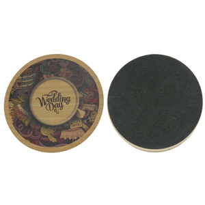 Posavasos Redondo de Madera Absorbente con Imán, Regalo para el Día de la Boda - Product Image 4