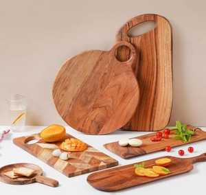 Tabla de Quesos Redonda de Madera de Acacia con Asa, Plato para Servir, Tabla de Charcutería, Tabla de Cortar para Cocina, Bandeja de Madera - Product Image 3