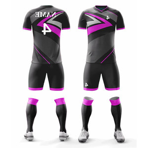 Ensemble de maillot de football respirant en maille polyester/nylon pour l'entraînement et la pratique, tenue de joueur pour jeunes - Product Image 4