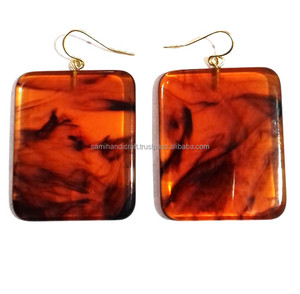 Pendientes ovalados de resina Pendientes cuadrados de resina Pendientes triangulares de resina - Product Image 1