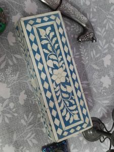 Bone Inlay Keepsake Jewelry Box Traditional Handcrafted <b>Storage</b> <b>Chest</b> for Necklaces Earrings Rings Bracelets and Gifts - Product Image 3