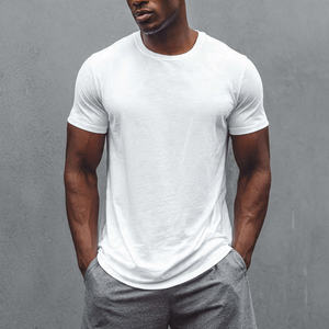 T-shirts de sport pour hommes à manches courtes, col rond, polyester/coton, séchage rapide, respirant, léger, été - Product Image 2