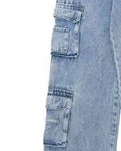 Jean en denim pour homme, coupe droite décontractée, en coton extensible, durable, pour le quotidien, délavé à l'acide, respirant, multi-poches, avec fermeture éclair centrale personnalisée - Product Image 6