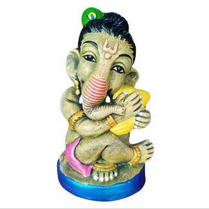Vase décoratif en argile Art Déco fait main, représentant le Dieu Ganesha (design vertical) – Idéal pour la rentrée scolaire, Diwali, mariage, anniversaire, décoration intérieure - Product Image 1