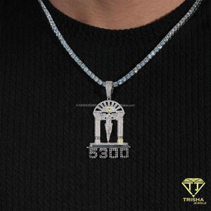 จี้เพชรโมอิสซาไนต์ ประดับด้วยเงินแท้ 925 ดีไซน์แบบฮิปฮอป - Product Image 6