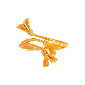 Elegant Gold Plated Bow Knot <b>Adjustable</b> <b>Ring</b> for Women Minimalist Ribbon Bow Designer Finger <b>Ring</b> - Product Image 3